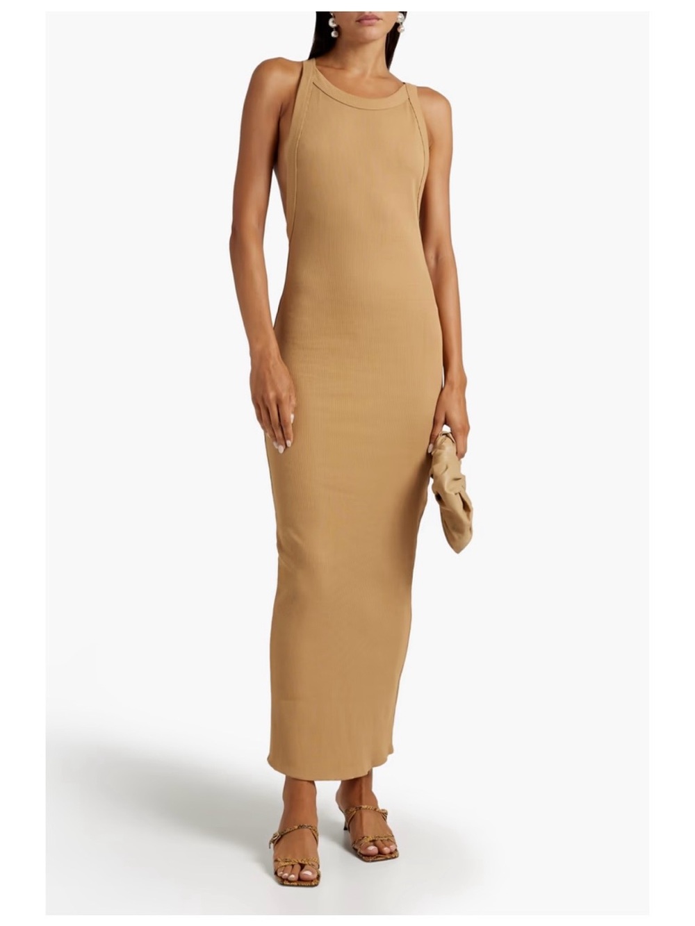 The Line by K Sleeveless Ribbed Maxi Dress in Camel